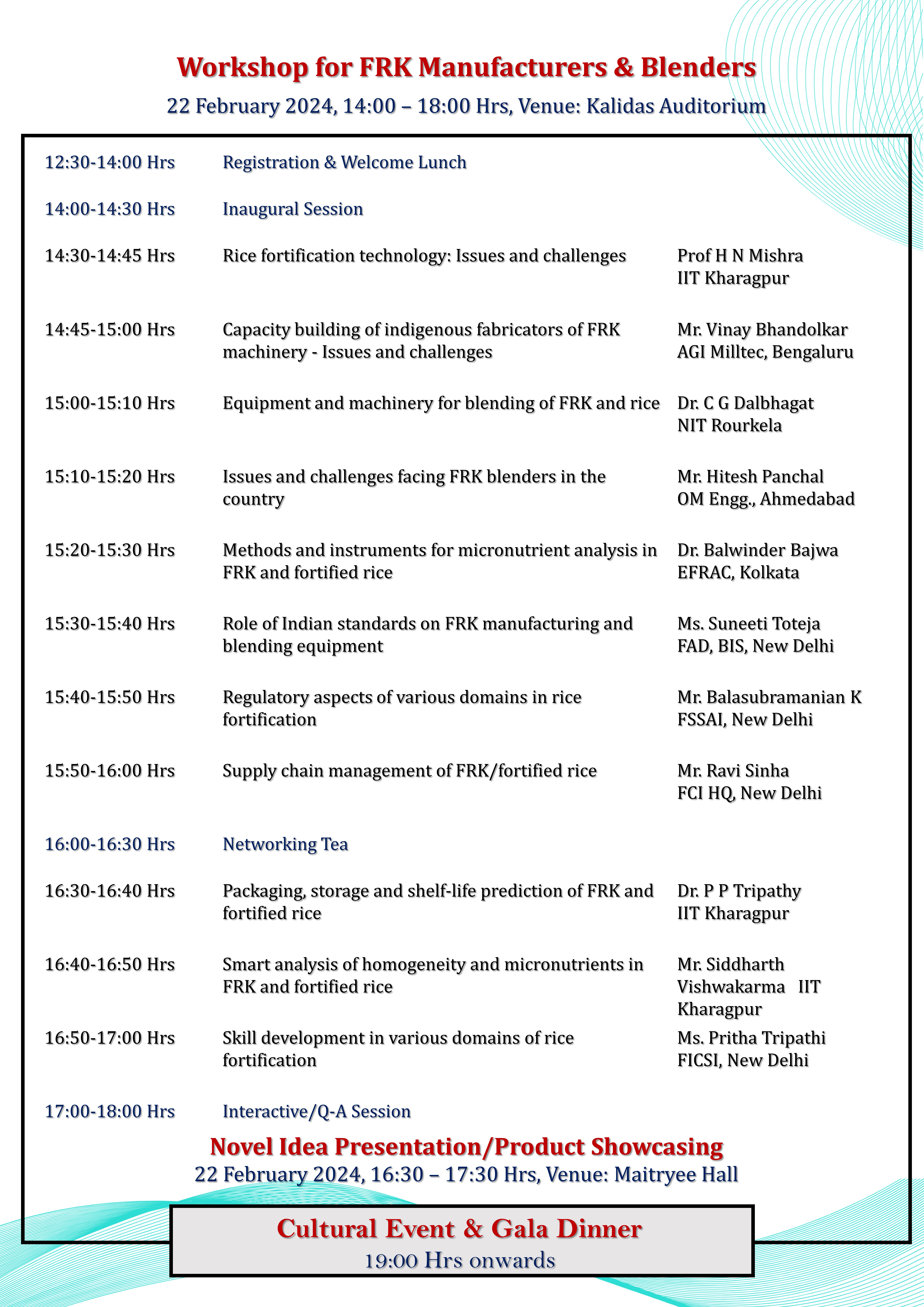 Workshop Schedule Day 1